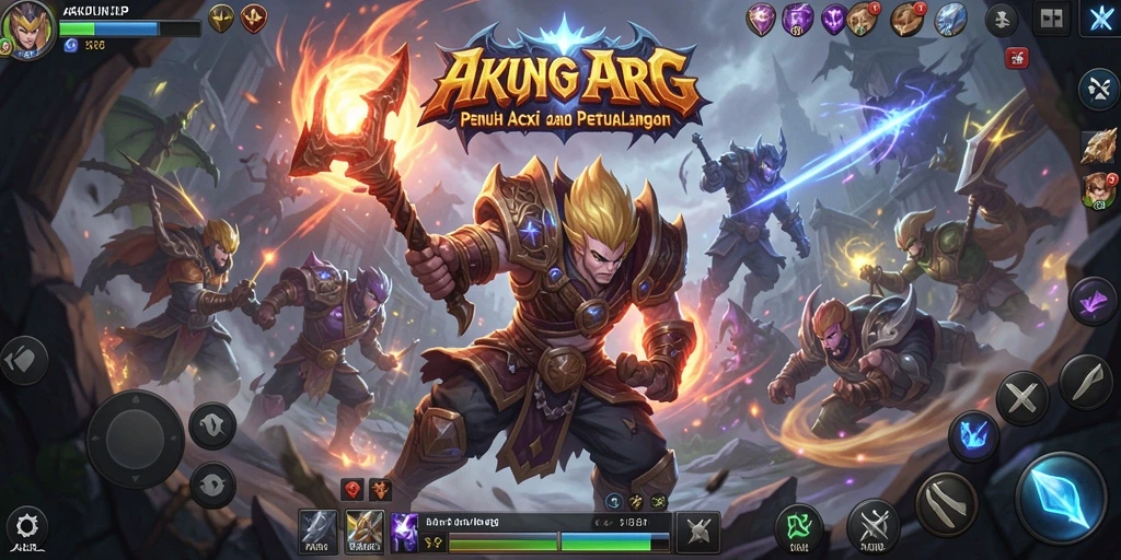 Tampilan gameplay seru dari AKUNJP yang menampilkan pertarungan epik.