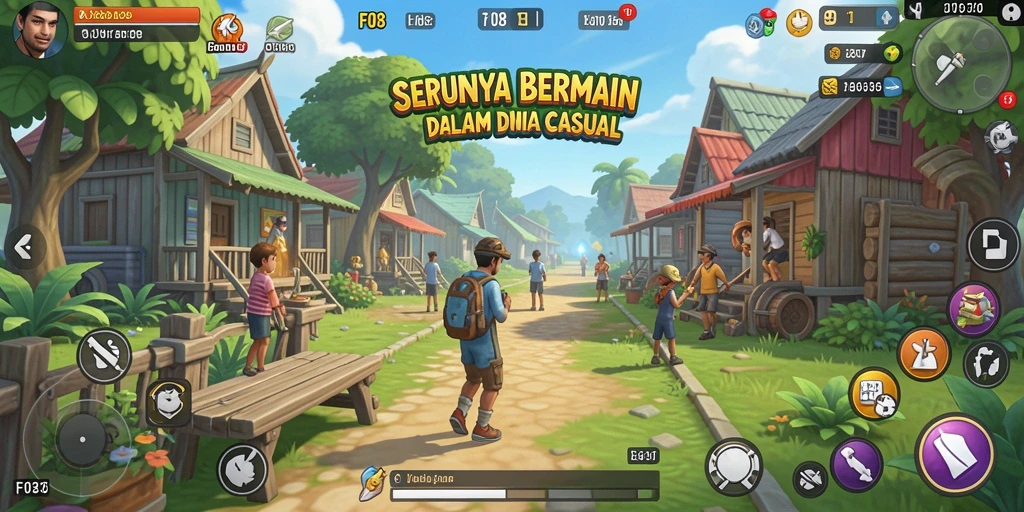 Tampilan gameplay F08 yang penuh warna dan menarik.