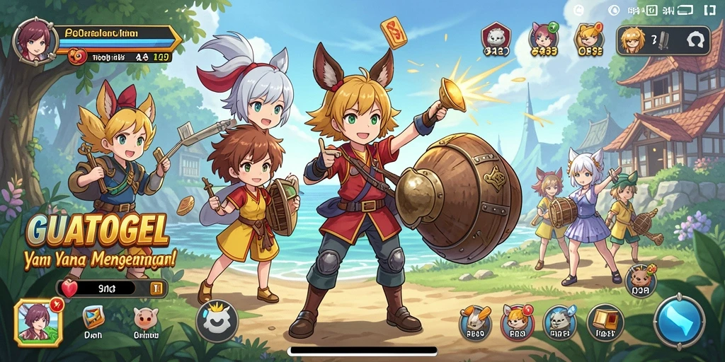 Tampilan gameplay GUATOGEL yang memukau dan dinamis.
