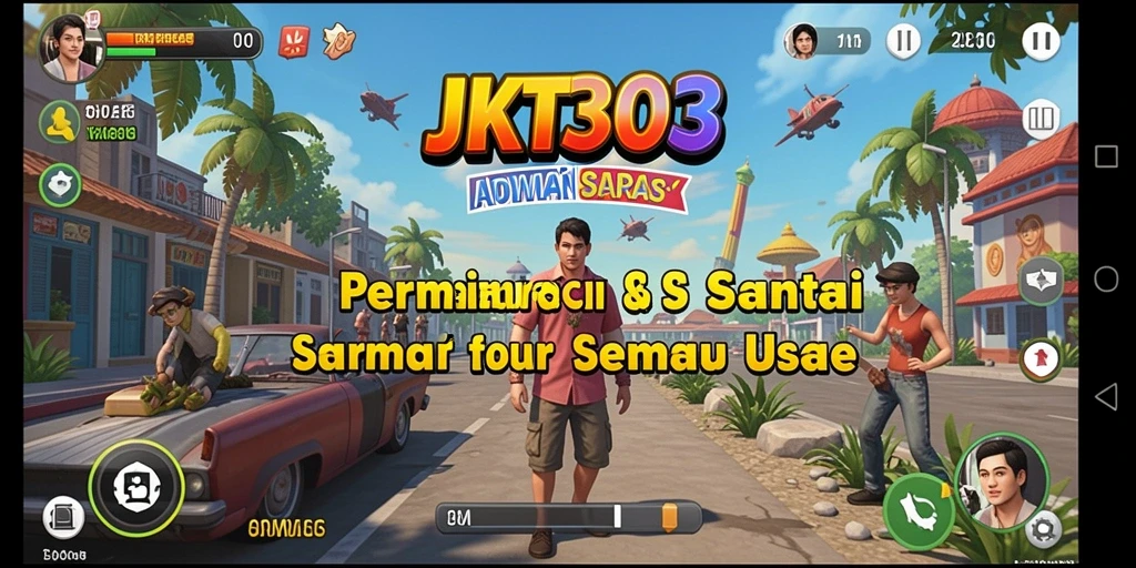 Screenshot JKT303 menampilkan gameplay yang seru dan penuh warna.