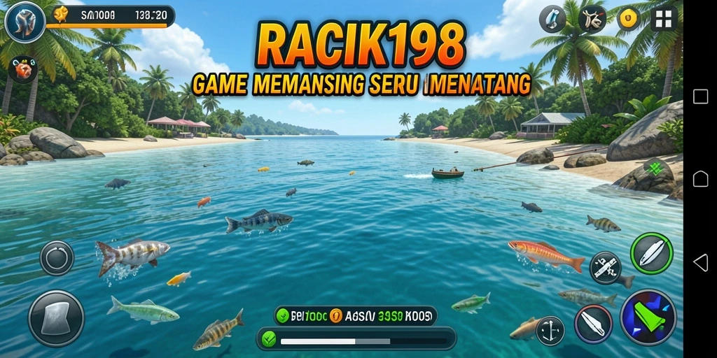 Tampilan gameplay yang menarik saat memancing di RACIK198.